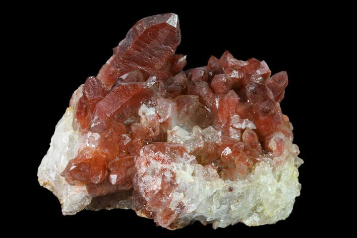 Natural Quartz Crystal Cluster with Hematite Phantoms - Morocco #137456